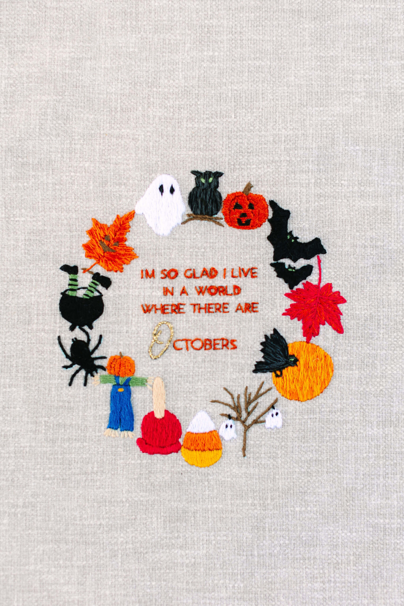 I'm So Glad I Live in Octobers Embroidery Kit Kit - Image 4