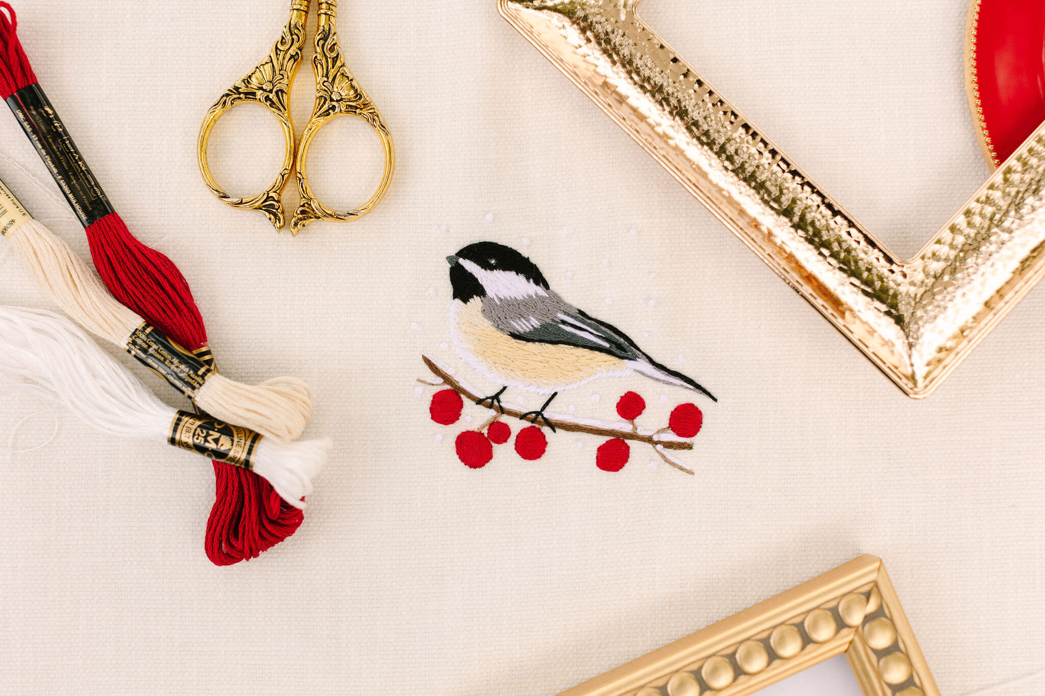 January - Winter Chickadee Embroidery Kit