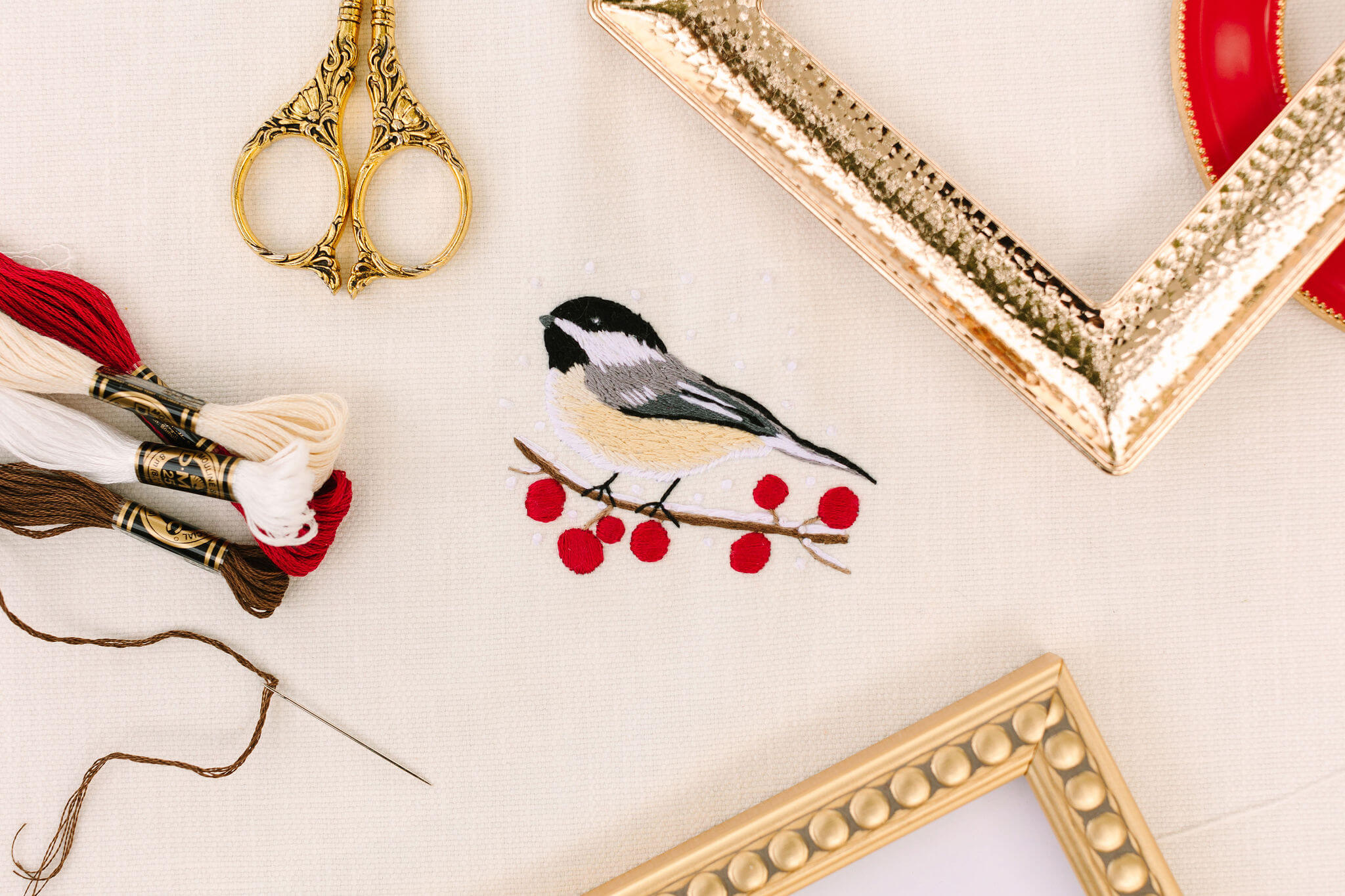 January - Winter Chickadee Embroidery Kit - Image 7