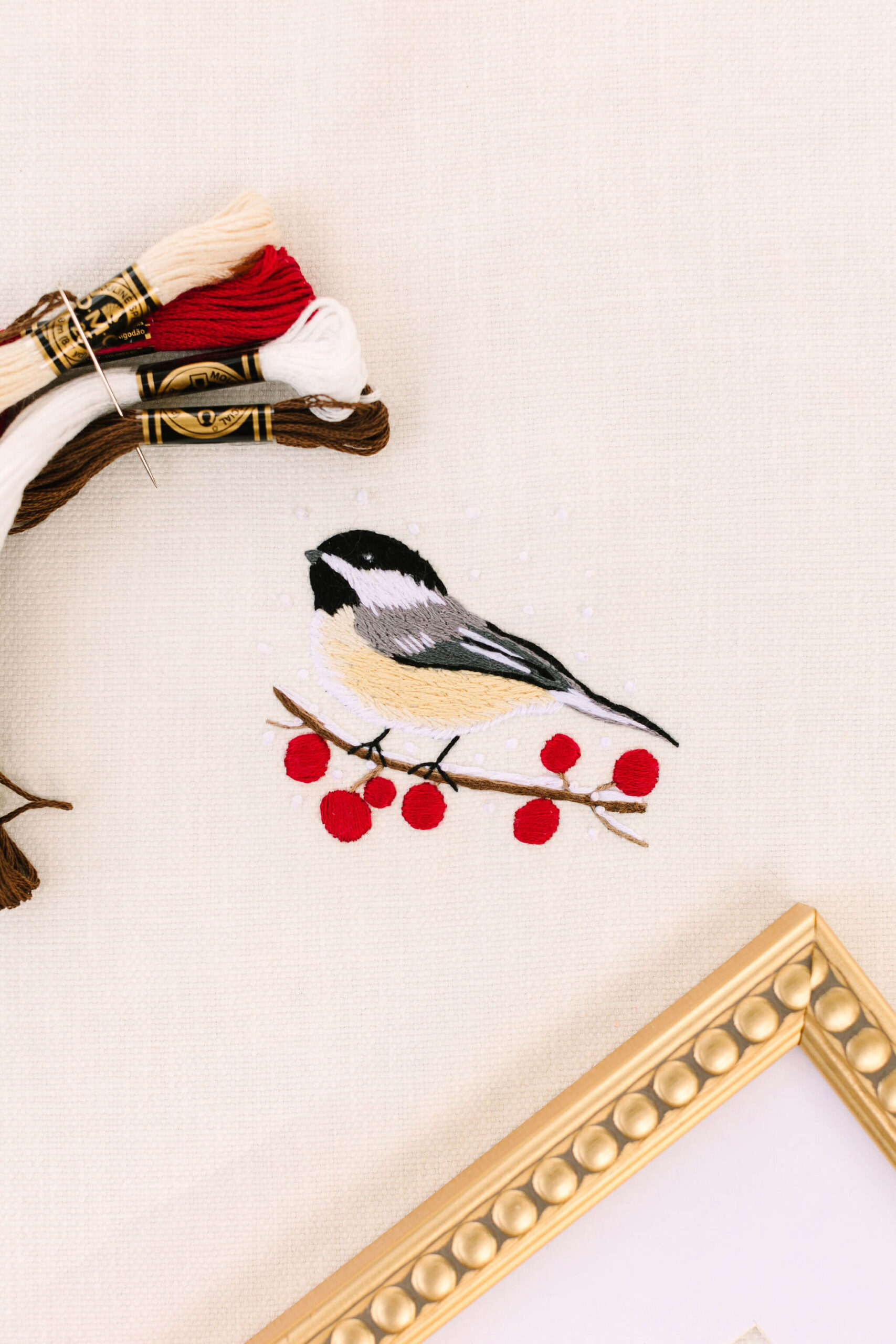 January - Winter Chickadee Embroidery Kit - Image 6