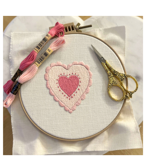 Valentine's Scalloped Heart Embroidery Kit - Image 9