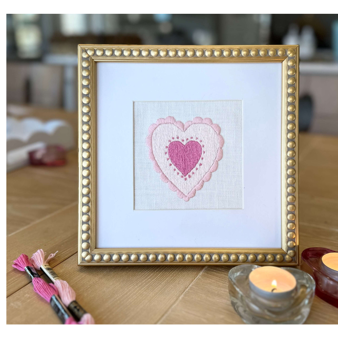 Valentine's Scalloped Heart Embroidery Kit - Image 8
