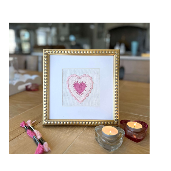 Valentine's Scalloped Heart Embroidery Kit - Image 6