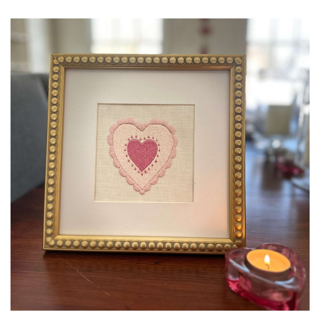 Valentine's Scalloped Heart Embroidery Kit - Image 5